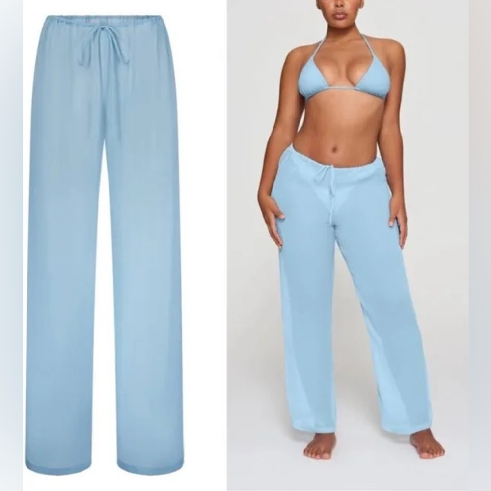 Skims Light Blue Flowy Coverup Pants